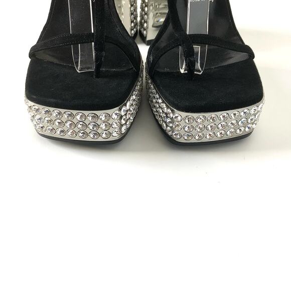 Gucci Rare Naimah Nero Crystal Embellished Platform Strappy Sandals 39 - Picture 4 of 12